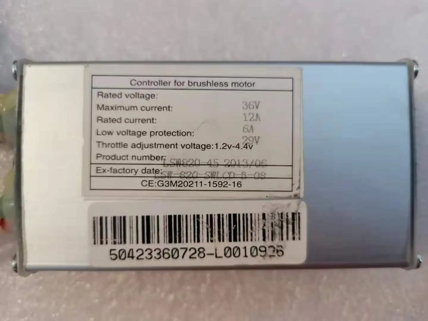 Kefe nélküli motorvezérlő LSW820-45, 36 V 12 A