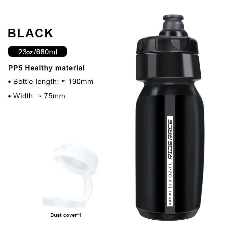 Riderace nagy űrtartalmú sportkulacs, 680 ml – fekete