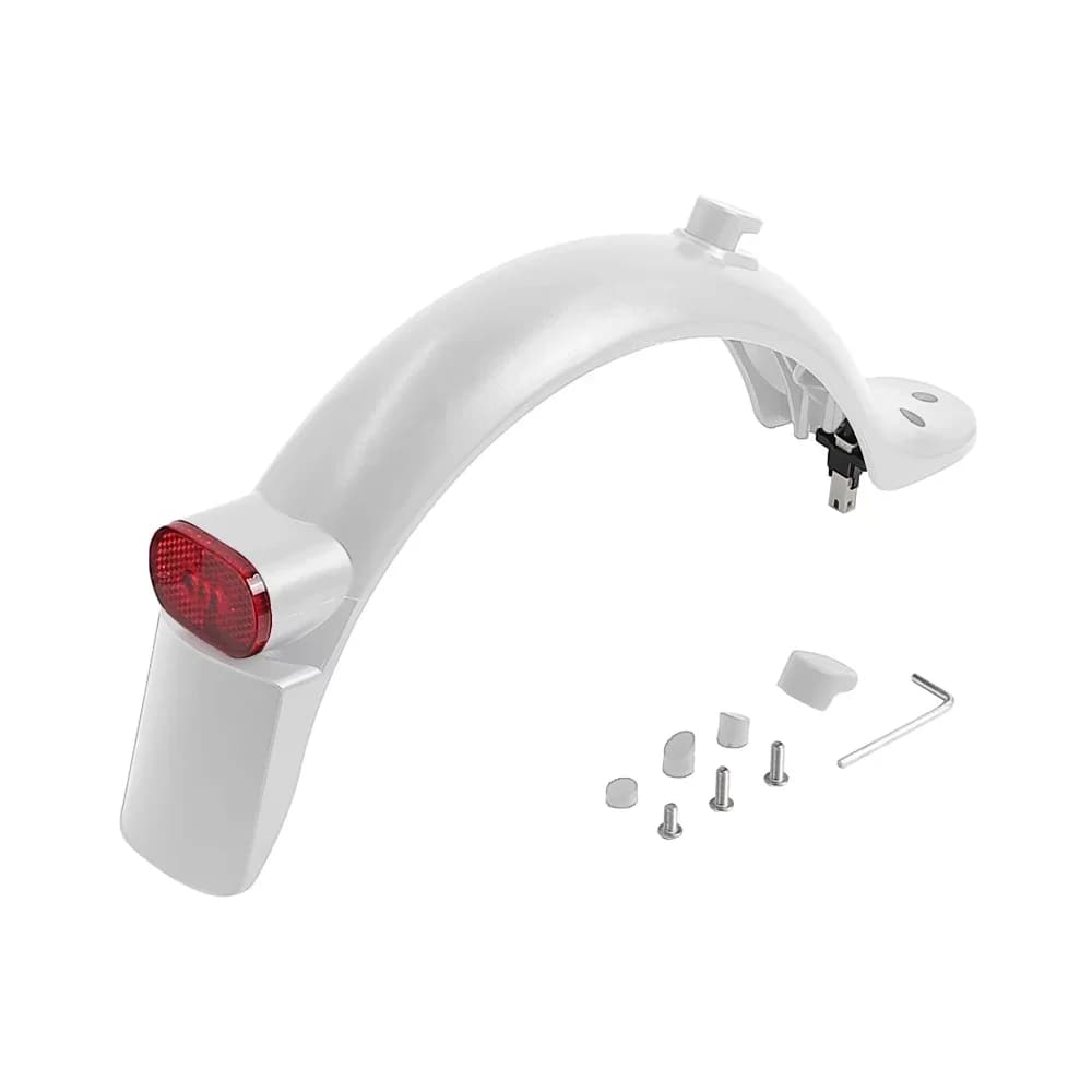 Hátsó sárvédő lámpával, csavarokkal és szerszámmal Xiaomi M365, Pro, 1S, Pro 2 rollerhez – A-white