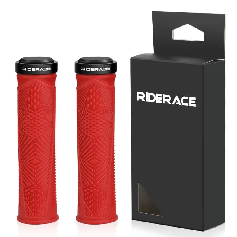 Riderace csavarral rögzíthető TPR markolat, rezgéscsillapító – piros