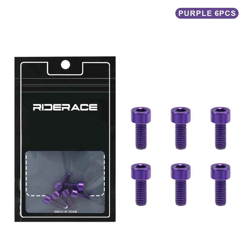 Riderace acél kulacstartó csavar M5×12 (6 db) – lila