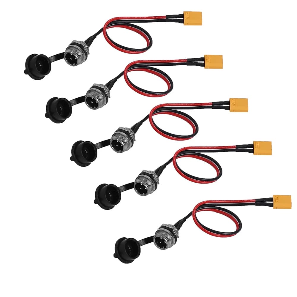 Töltőaljzat M12 / XT30 / T csatlakozóval, univerzális – 5 db