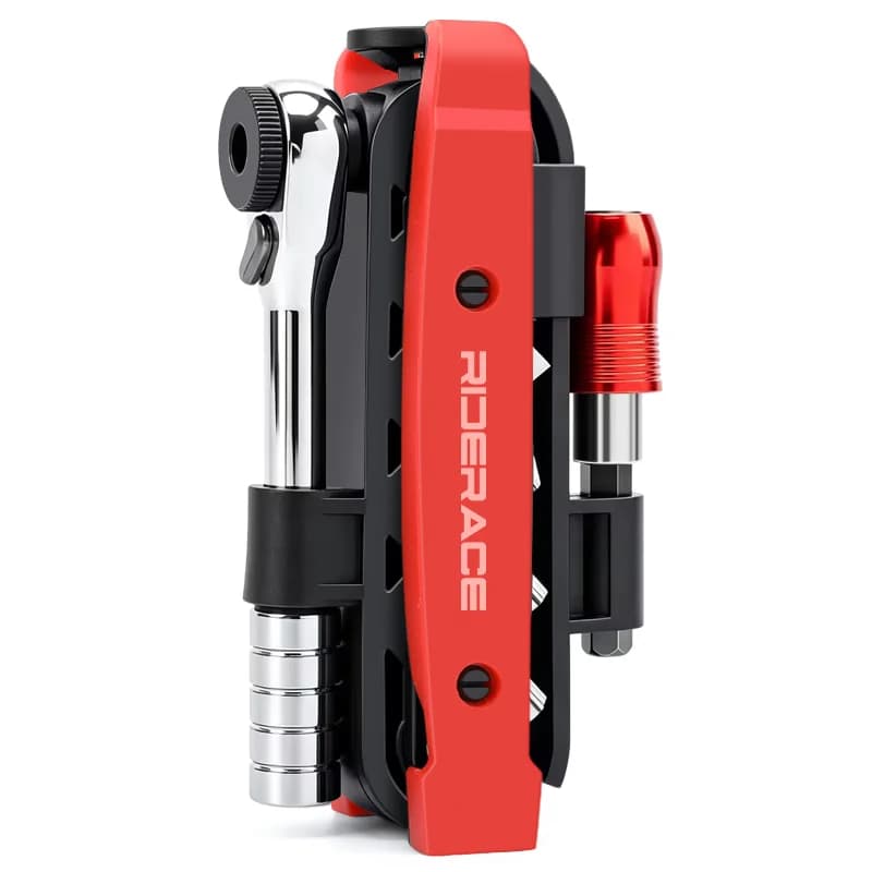 Riderace racsnis imbuszkulcs-készlet 1/4", T25-tel és gumileszedővel – piros