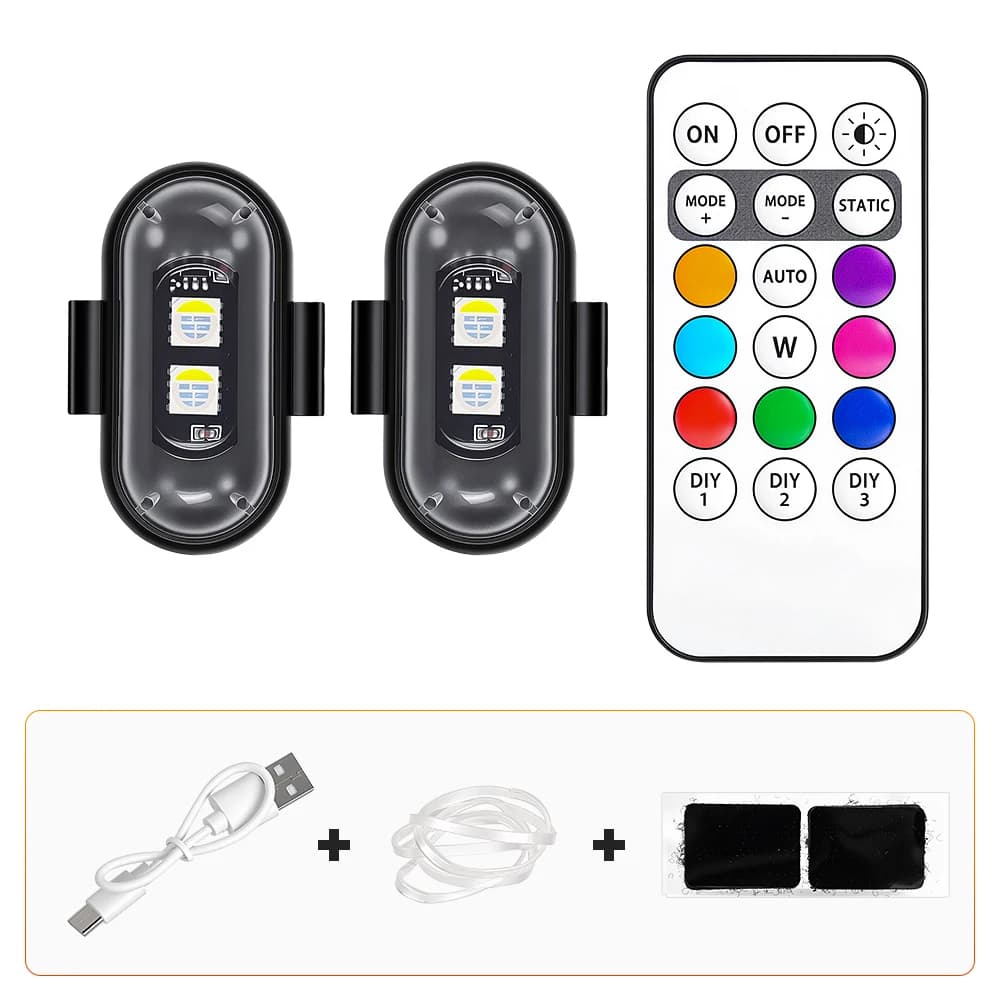 Vezeték nélküli RGB LED villogó (8 szín) Ninebot Max G30, G2, G65, ZT3, E2, E3, F2, F3, E22 rollerhez – 2 db
