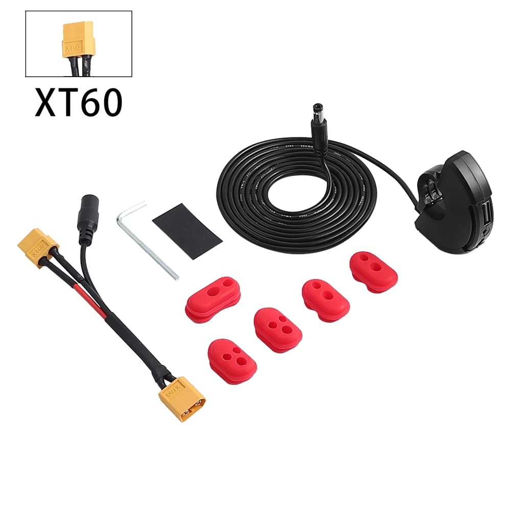 Kormányra szerelhető USB telefontöltő XT30 / XT60 csatlakozóval (Ninebot, Kugoo, Xiaomi) – XT60