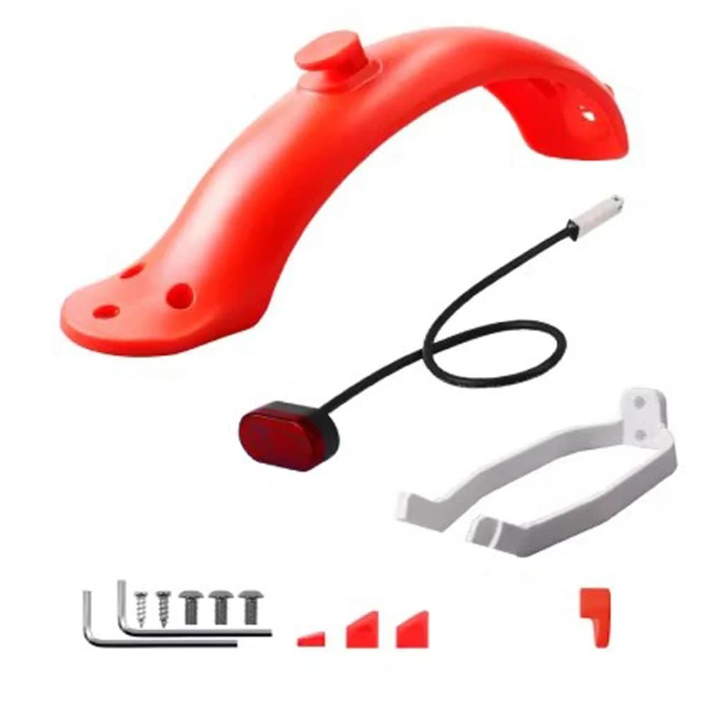 Hátsó sárvédő lámpával, csavarokkal és szerszámmal Xiaomi M365, Pro, 1S, Pro 2 rollerhez – B-red M365