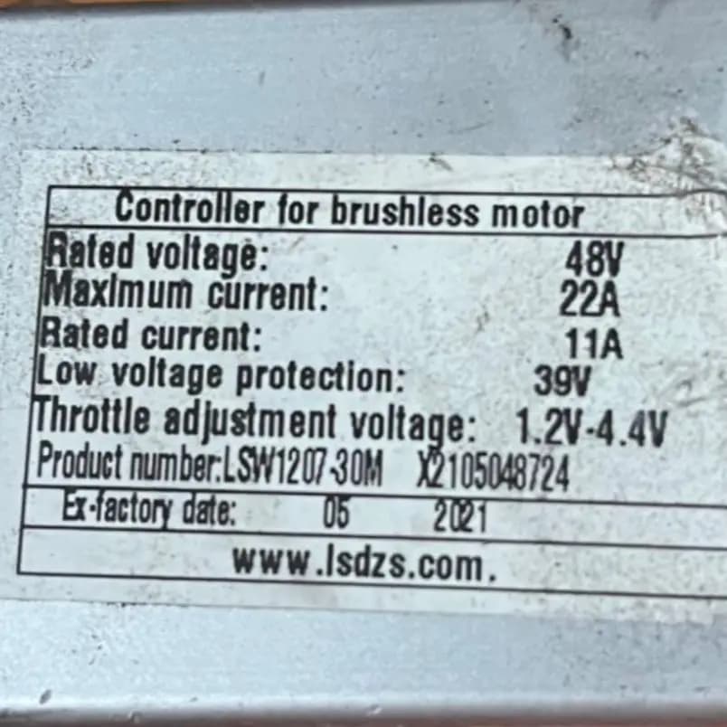 Kefe nélküli motorvezérlő LSW1207-30M, 48 V 22 A
