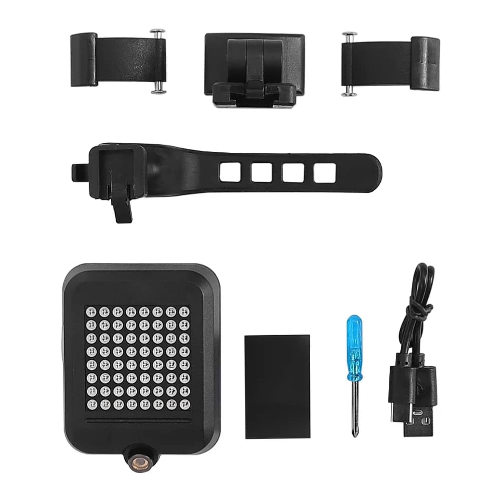 USB-ről tölthető LED hátsó lámpa irányjelzővel Xiaomi M365, 1S, Pro 2 rollerhez – szett B