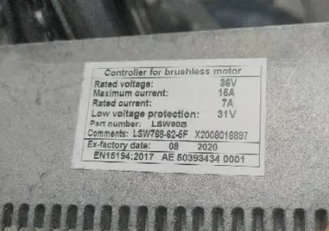 Kefe nélküli motorvezérlő panel LSW768-62-6F, 36 V