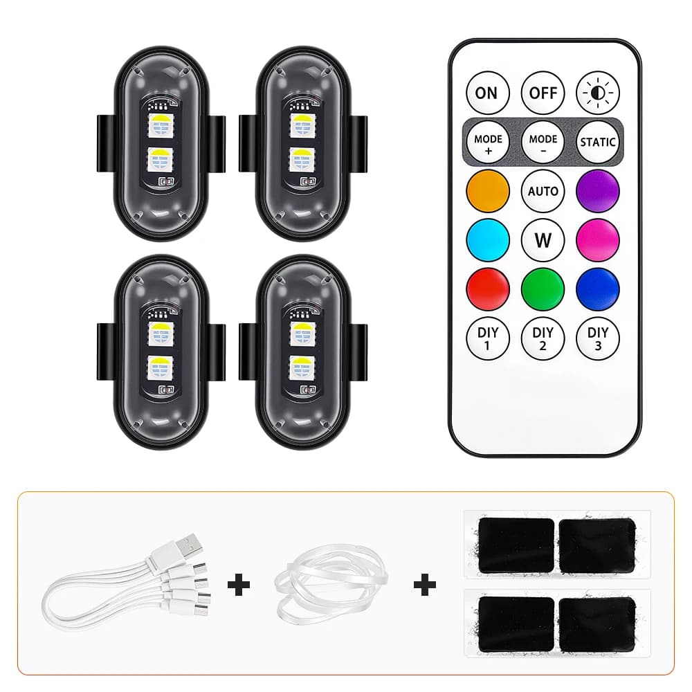 Vezeték nélküli RGB LED villogó (8 szín) Ninebot Max G30, G2, G65, ZT3, E2, E3, F2, F3, E22 rollerhez – 4 db