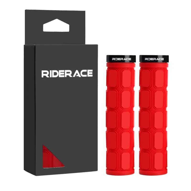Riderace csavarral rögzíthető ergonomikus gumi markolat – piros