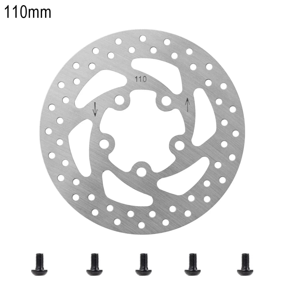 Rozsdamentes féktárcsa 110 mm, 5 furatos, csavarokkal Ninebot F2 és Xiaomi M365 rollerhez – ezüst