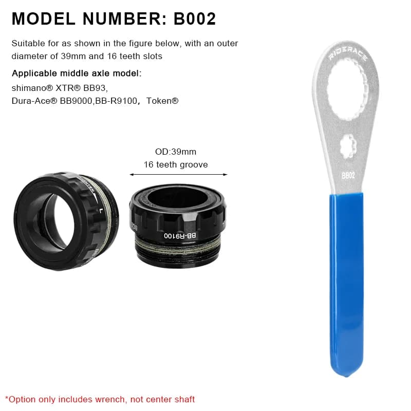 Riderace középcsapágy kulcs 39–49 mm (Shimano BBR9000, SRAM DUB, BSA30) – BB02