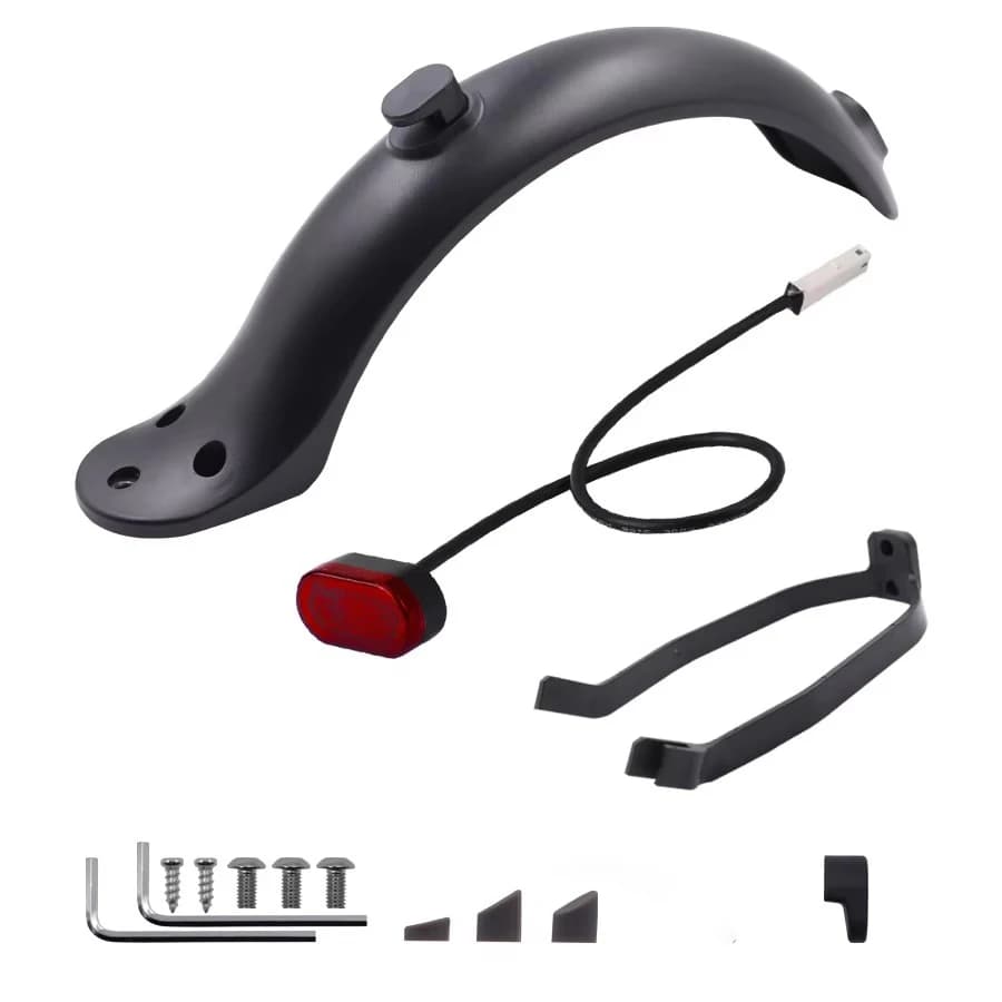 Hátsó sárvédő lámpával, csavarokkal és szerszámmal Xiaomi M365, Pro, 1S, Pro 2 rollerhez – B-black M365