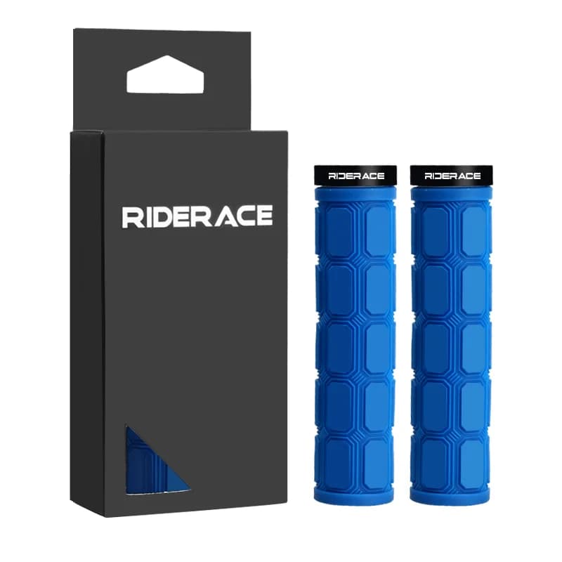 Riderace csavarral rögzíthető ergonomikus gumi markolat – kék