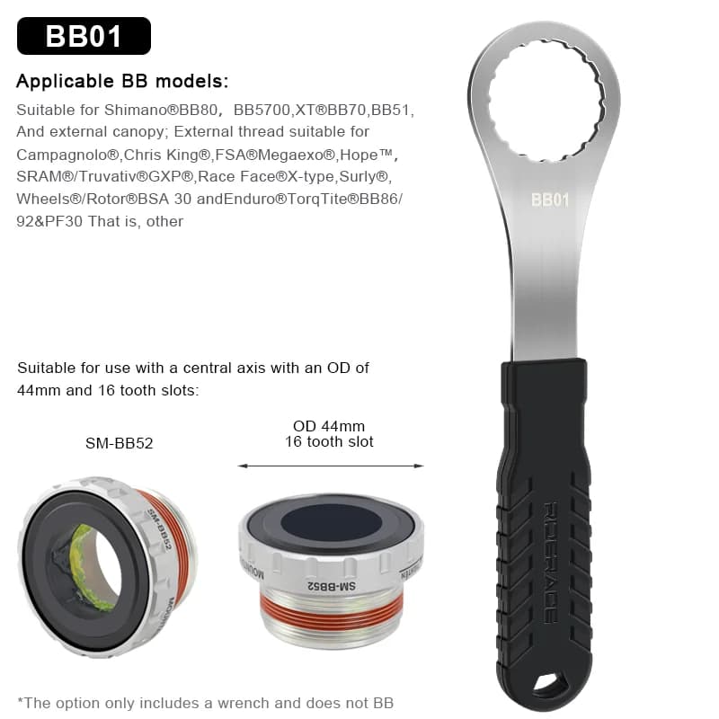 Riderace középcsapágy kulcs Shimano BBR9000, SRAM DUB és BSA30 csapágyakhoz – BB01