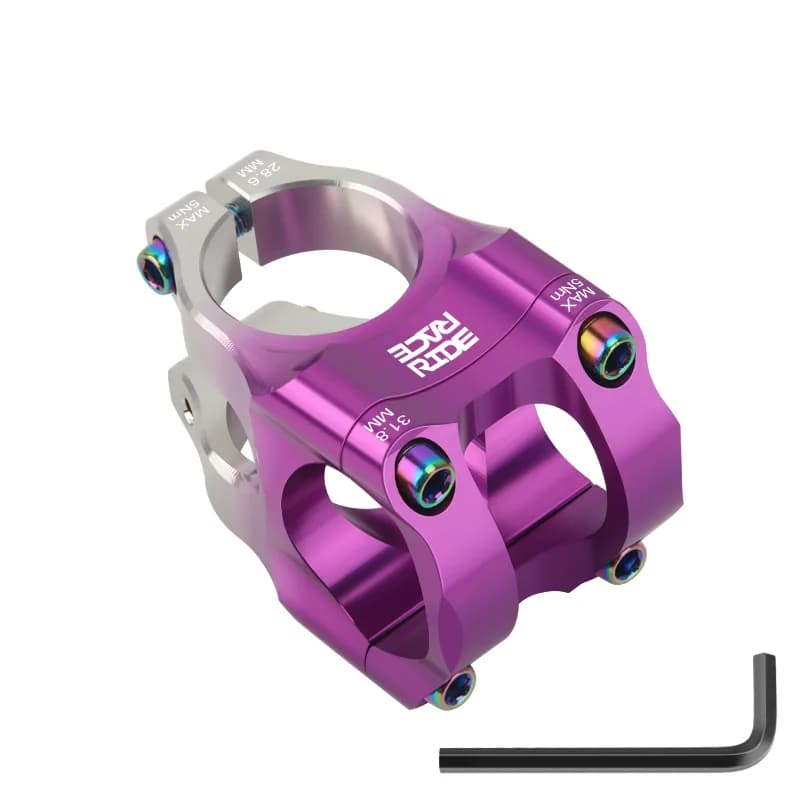 Riderace CNC kormányszár, 35 mm, 0°, 31,8 mm-es kormányhoz – lila ezüst