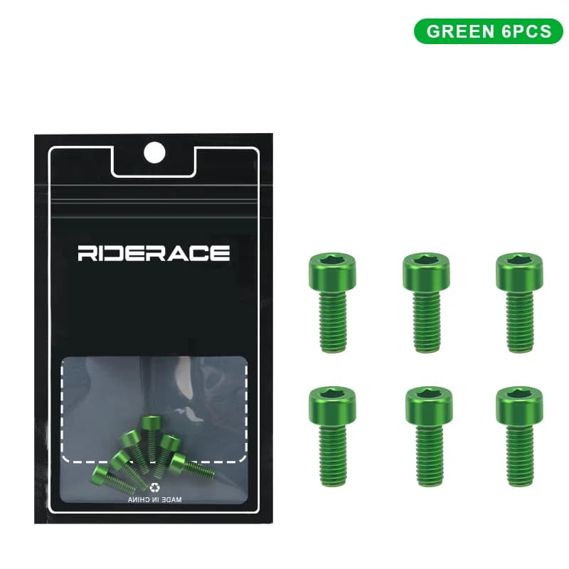 Riderace acél kulacstartó csavar M5×12 (6 db) – zöld