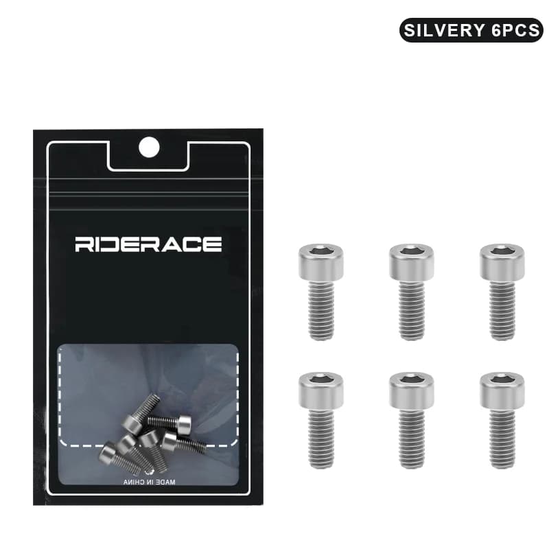 Riderace acél kulacstartó csavar M5×12 (6 db) – ezüst