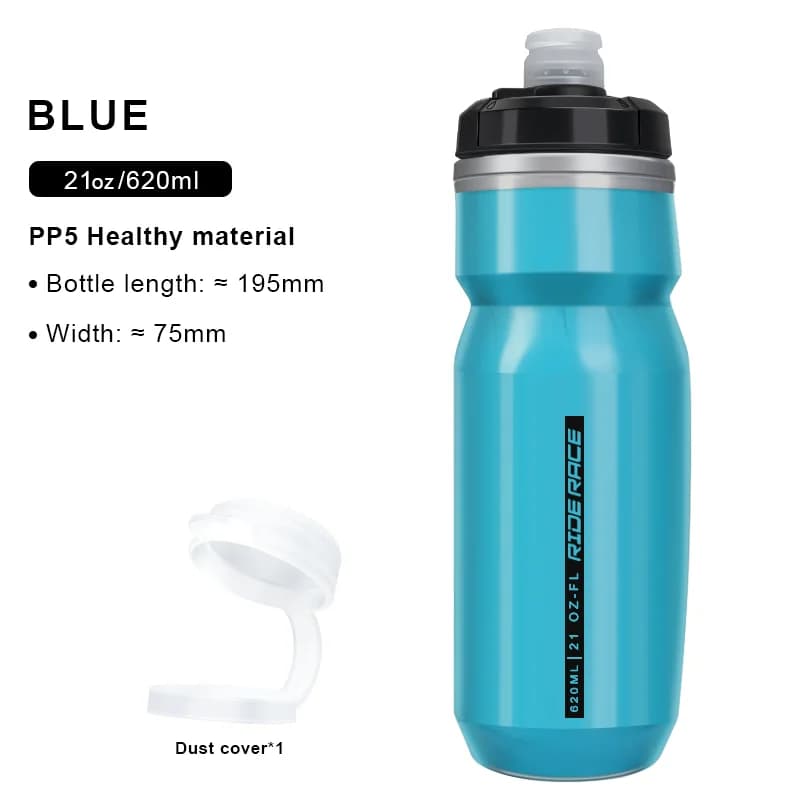 Riderace hőszigetelt dupla falú kulacs, 620 ml – kék