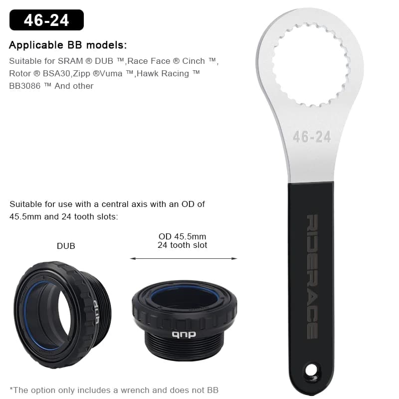 Riderace középcsapágy kulcs 39–49 mm (BBR9000, DUB, BSA30) – 46-24