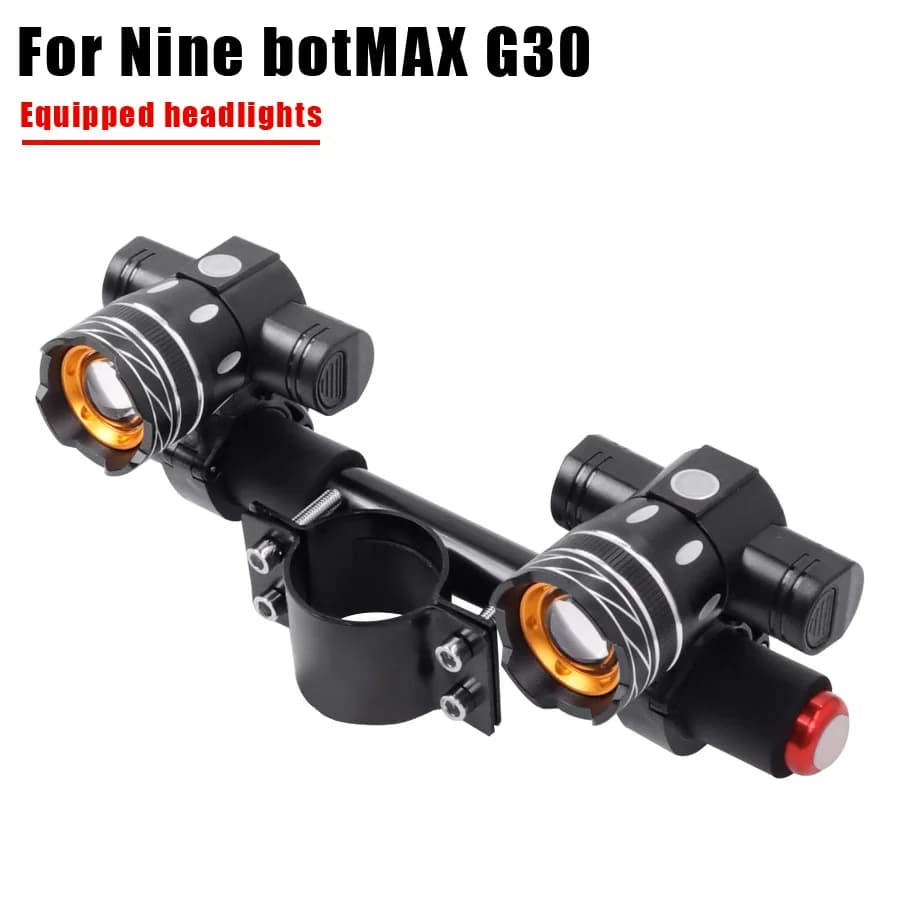 USB-ről tölthető zoomolható LED első lámpa Xiaomi 1S, M365, Pro 2 és Ninebot Max G30 rollerhez – Max G30
