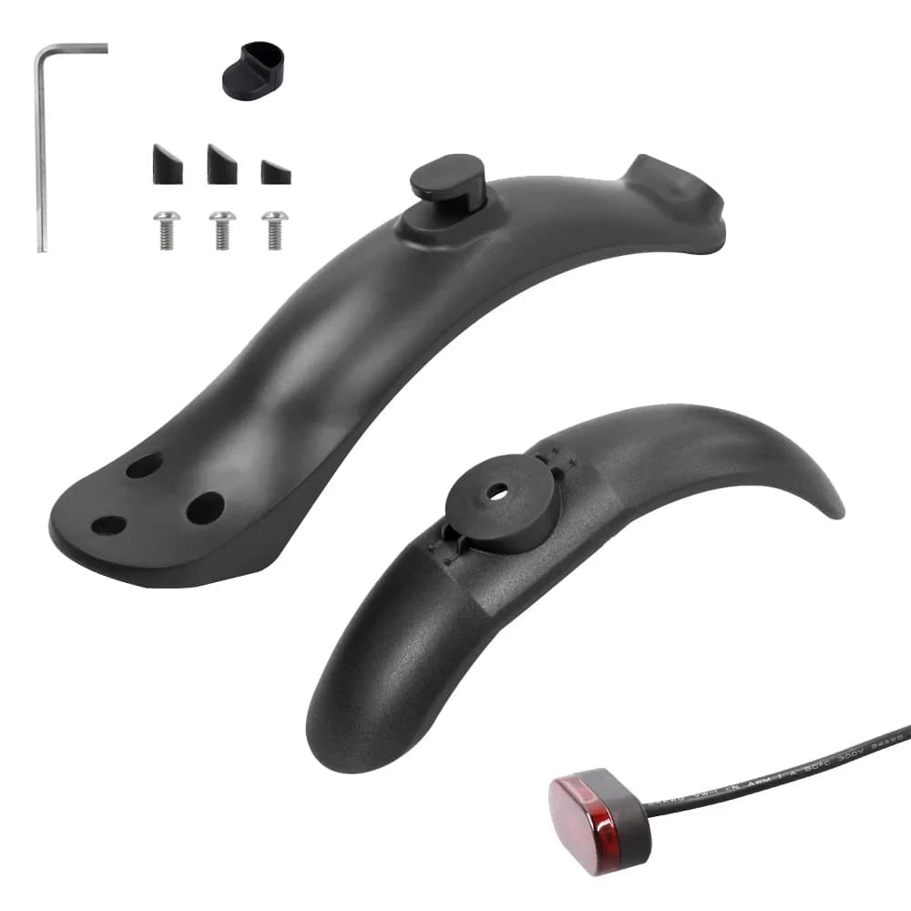 Rövid hátsó sárvédő szilikondugóval Xiaomi M365, M187, Pro rollerhez – szett fekete