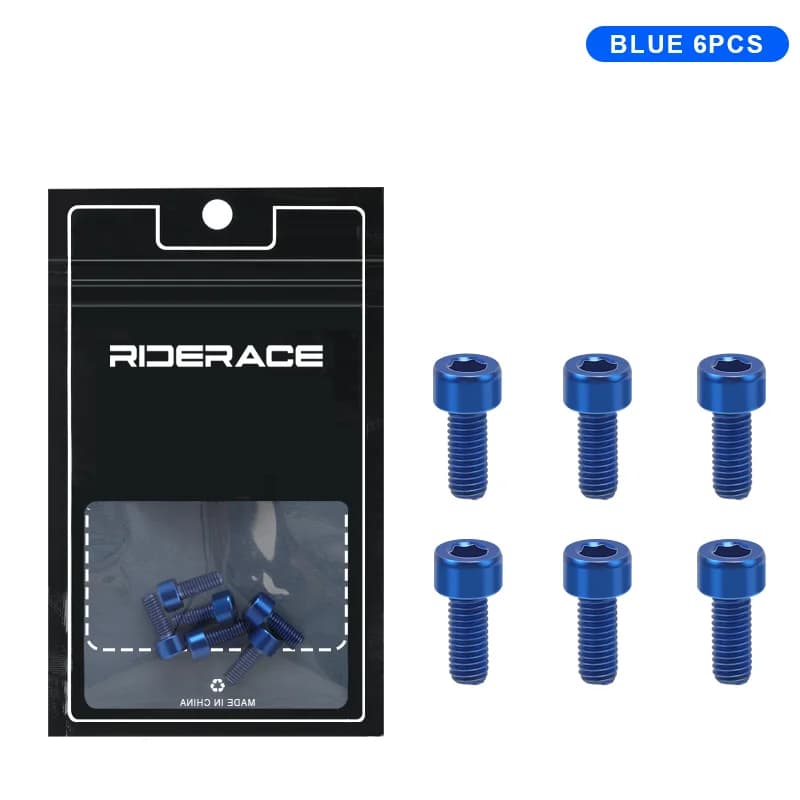 Riderace acél kulacstartó csavar M5×12 (6 db) – kék