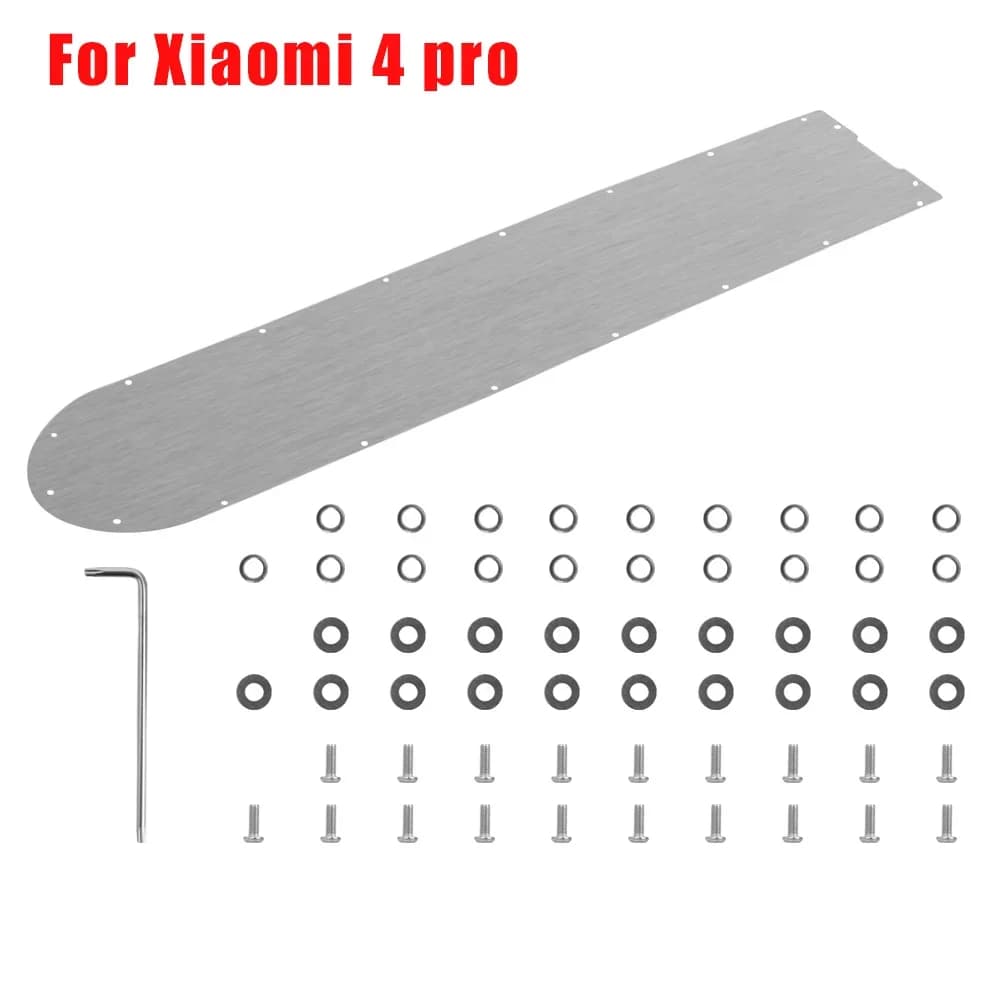 Rozsdamentes akkumulátorvédő alsó lemez csavarokkal Xiaomi M365, Pro, 1S, 4 Pro, Pro 2 rollerhez – 4 pro ezüst