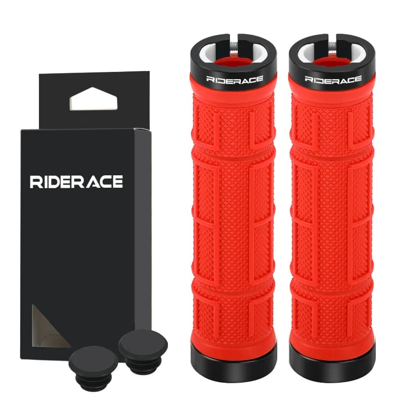 Riderace csavarral rögzíthető ergonomikus TPR markolat – piros