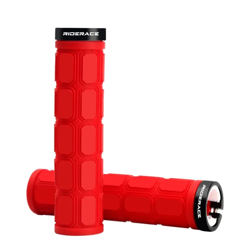 Riderace csavarral rögzíthető ergonomikus gumi markolat – piros