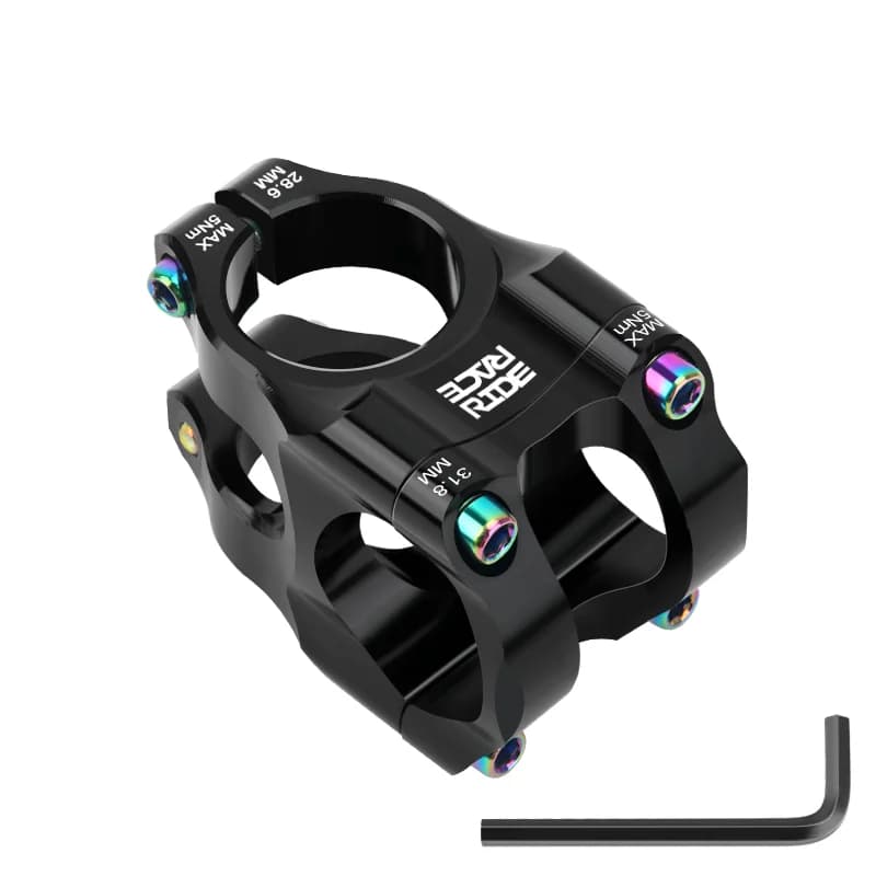 Riderace CNC kormányszár, 35 mm, 0°, 31,8 mm-es kormányhoz – fekete