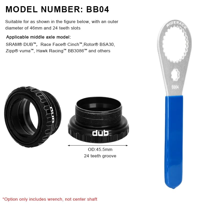 Riderace középcsapágy kulcs 39–49 mm (Shimano BBR9000, SRAM DUB, BSA30) – BB04