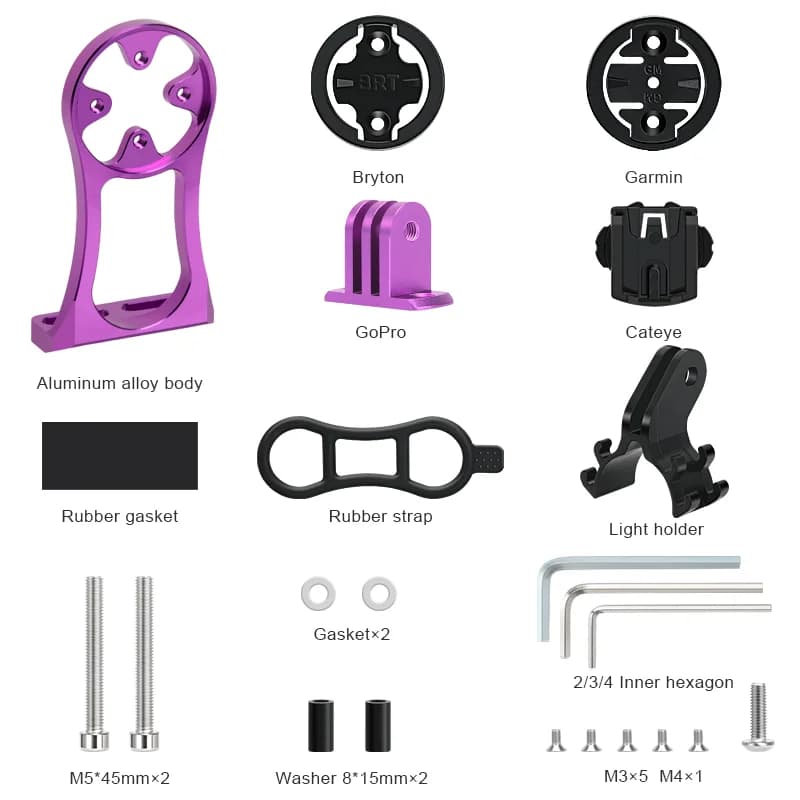 Riderace computer- és kameratartó kormányra (Garmin, Bryton, CatEye) – lila