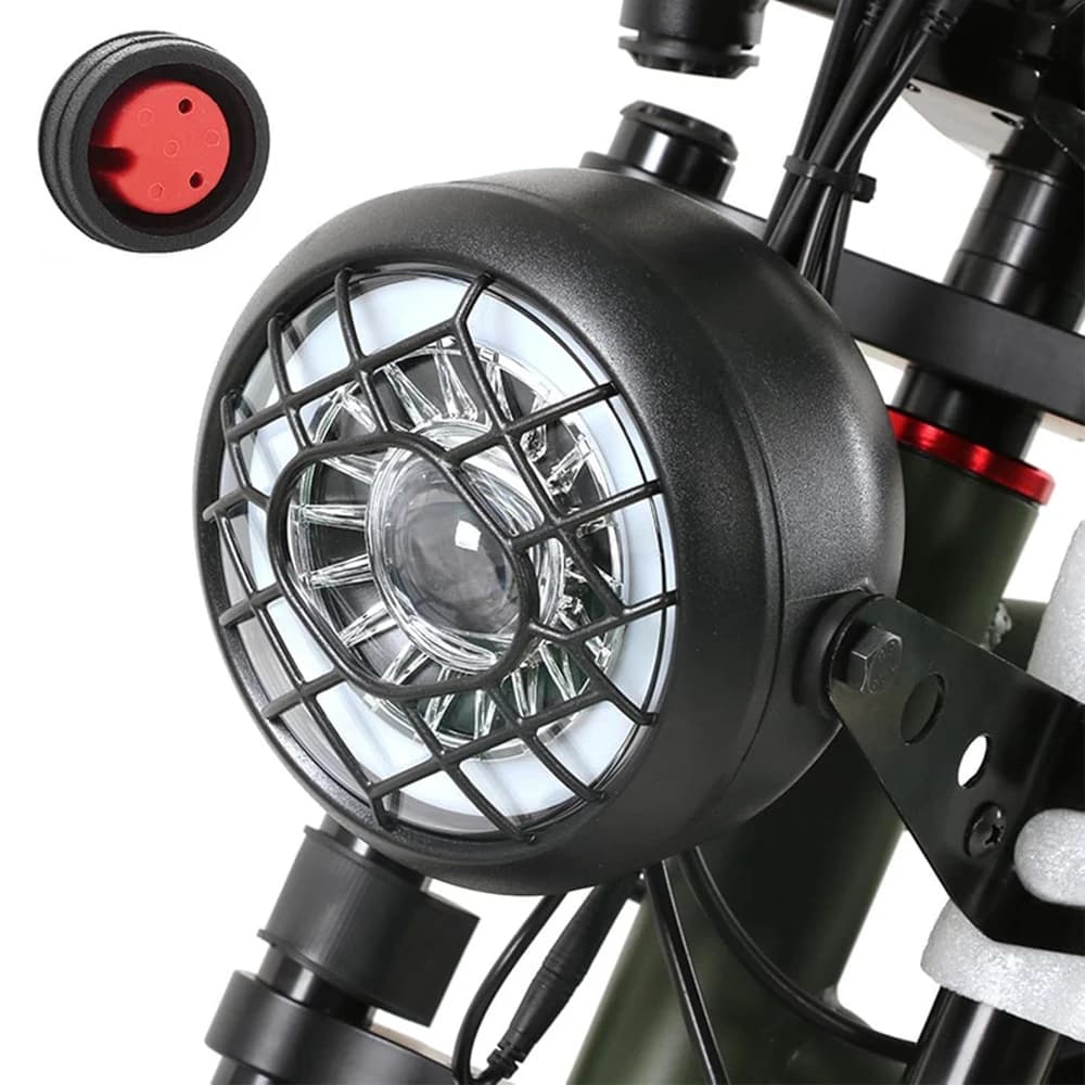 LED első lámpa e-bike-hoz, 36/48 V, 3 tűs, vízálló – 2pin female