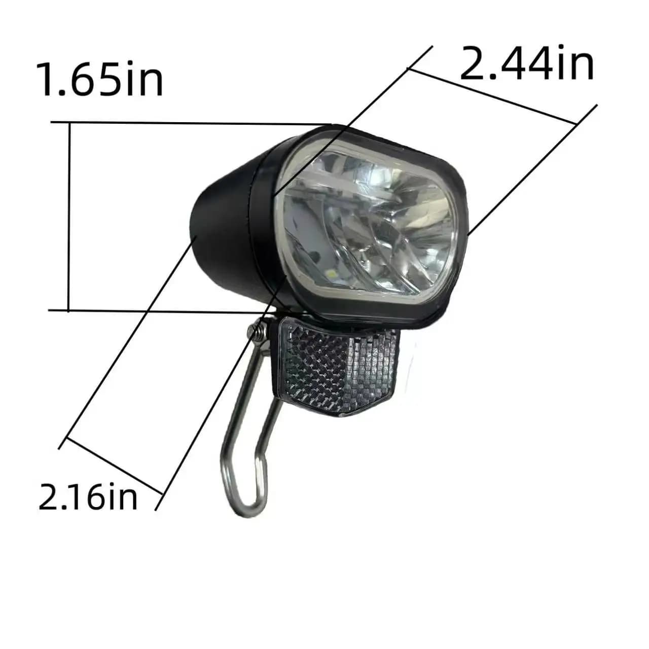 Vízálló LED első lámpa e-bike-hoz, 36/48 V, 2 tűs apa (2. kivitel)