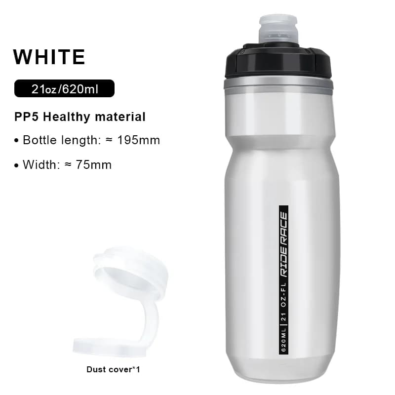 Riderace hőszigetelt dupla falú kulacs, 620 ml – fehér