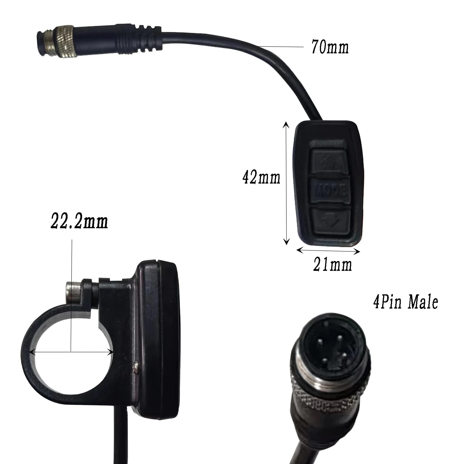 King-Meter SW-LCD / J-LCD kezelőgomb, 4 tűs