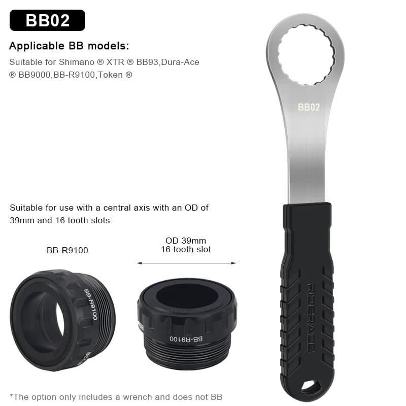 Riderace középcsapágy kulcs Shimano BBR9000, SRAM DUB és BSA30 csapágyakhoz – BB02
