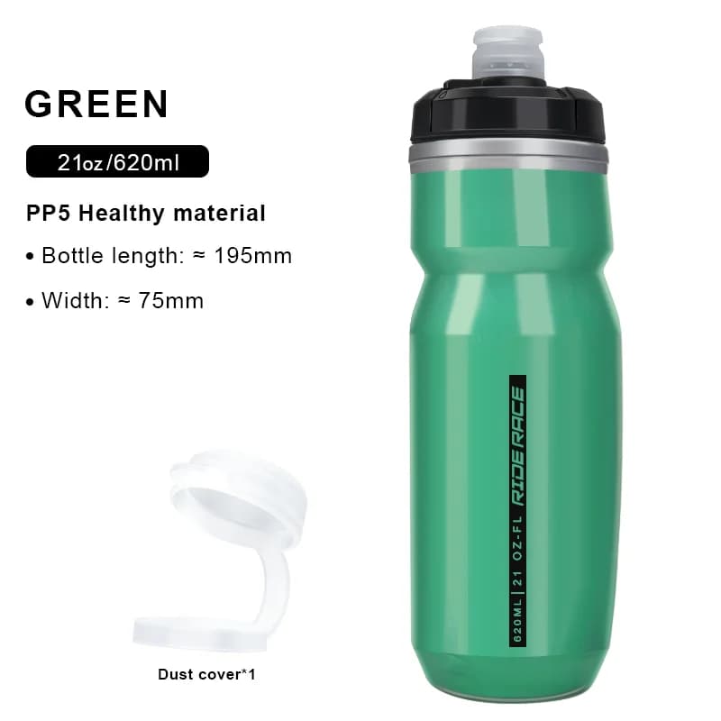 Riderace hőszigetelt dupla falú kulacs, 620 ml – zöld