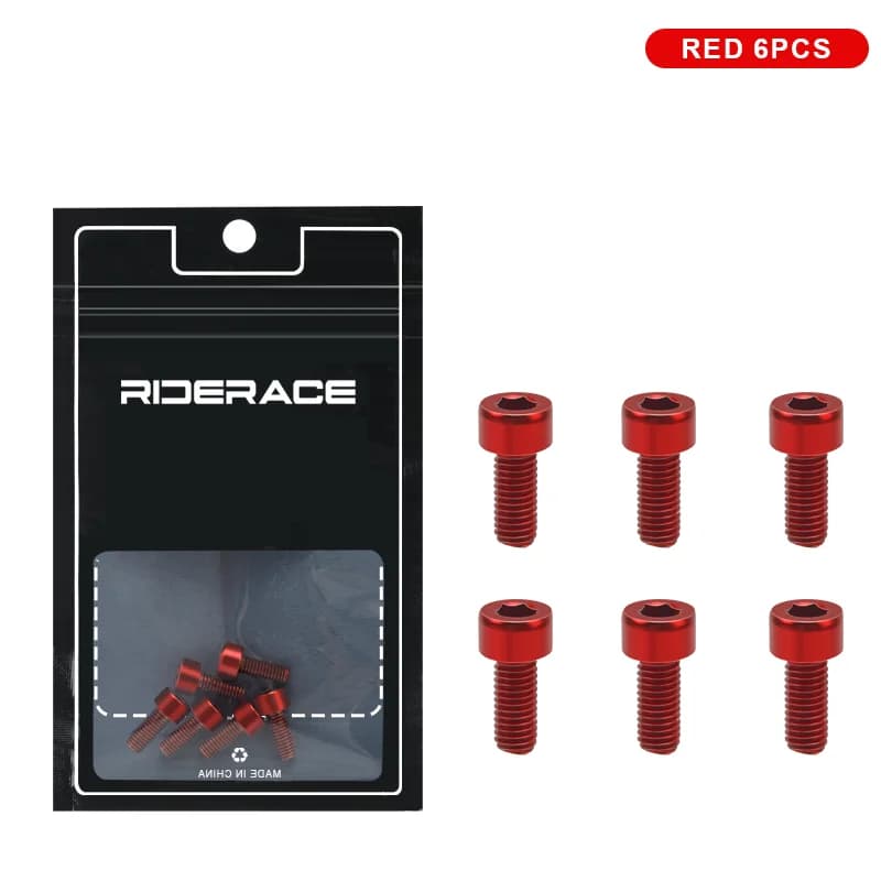 Riderace acél kulacstartó csavar M5×12 (6 db) – piros